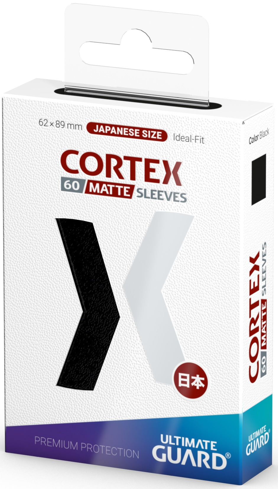 Image of Black JAPANESE Size Card Sleeves - Ultimate Guard CORTEX [60 ct]