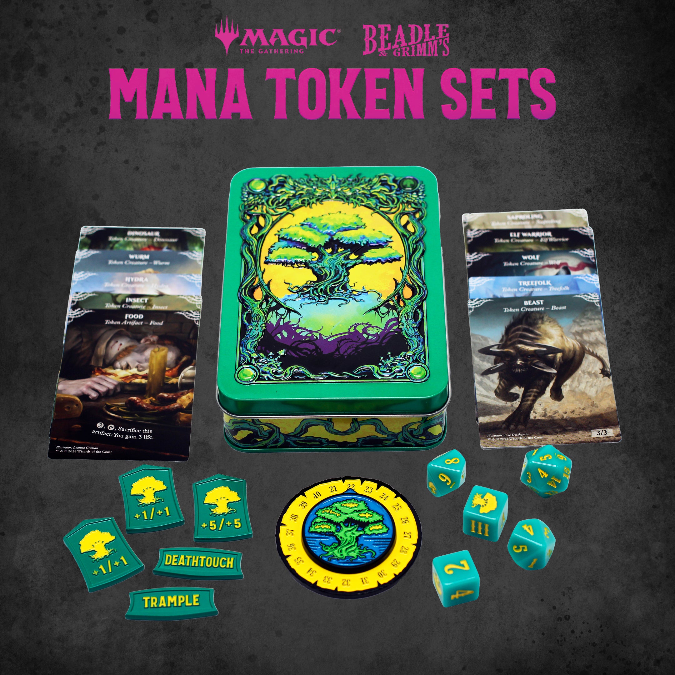 Image of BEADLE & GRIMM'S MTG MANA TOKEN SET GREEN
