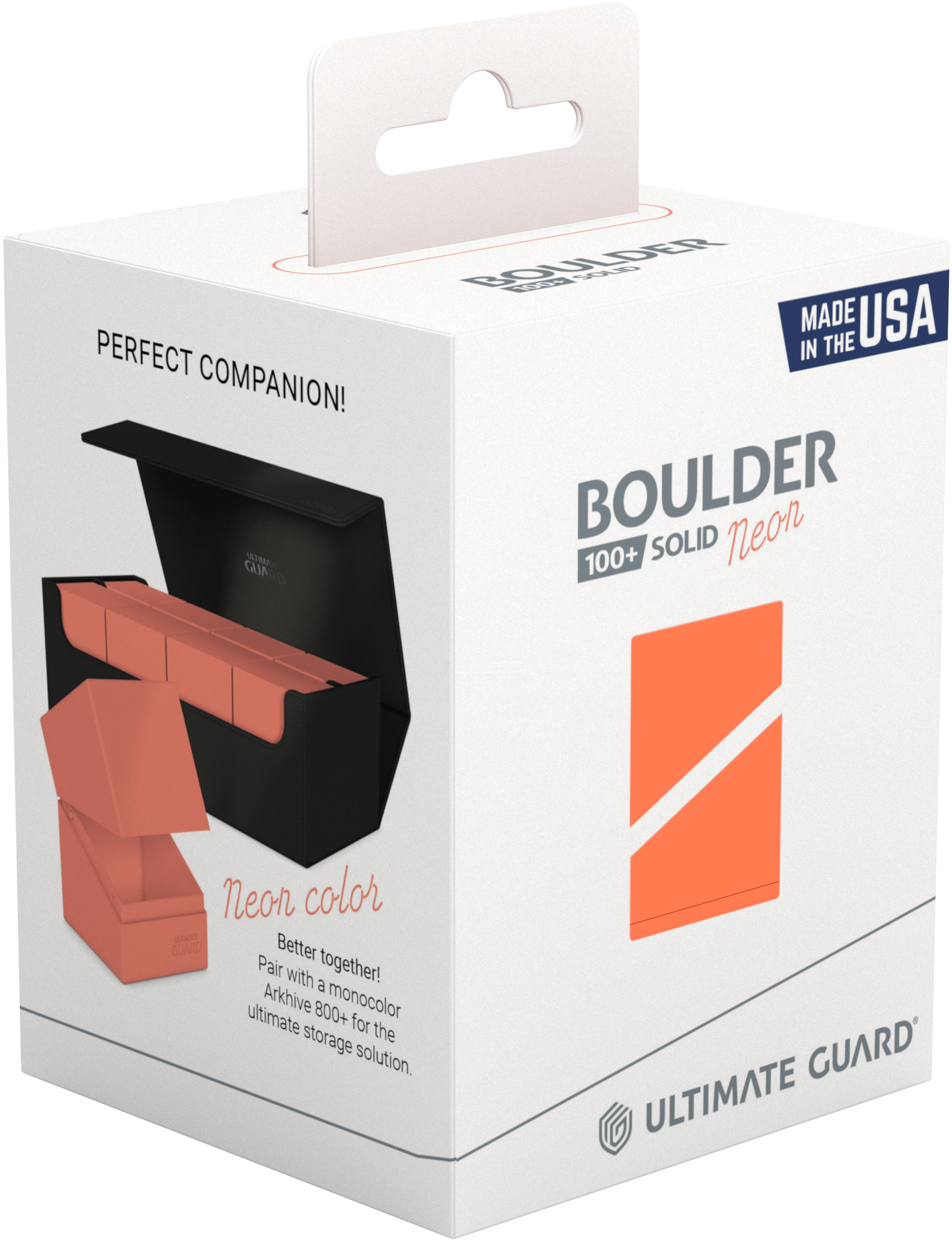 Image of ULIMATE GUARD DECK BOX BOULDER 100+ NEON ORANGE