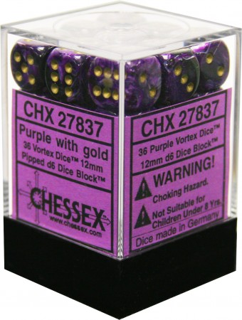 Image of Chessex Vortex -PURPLE/GOLD  - 36 Dice Set
