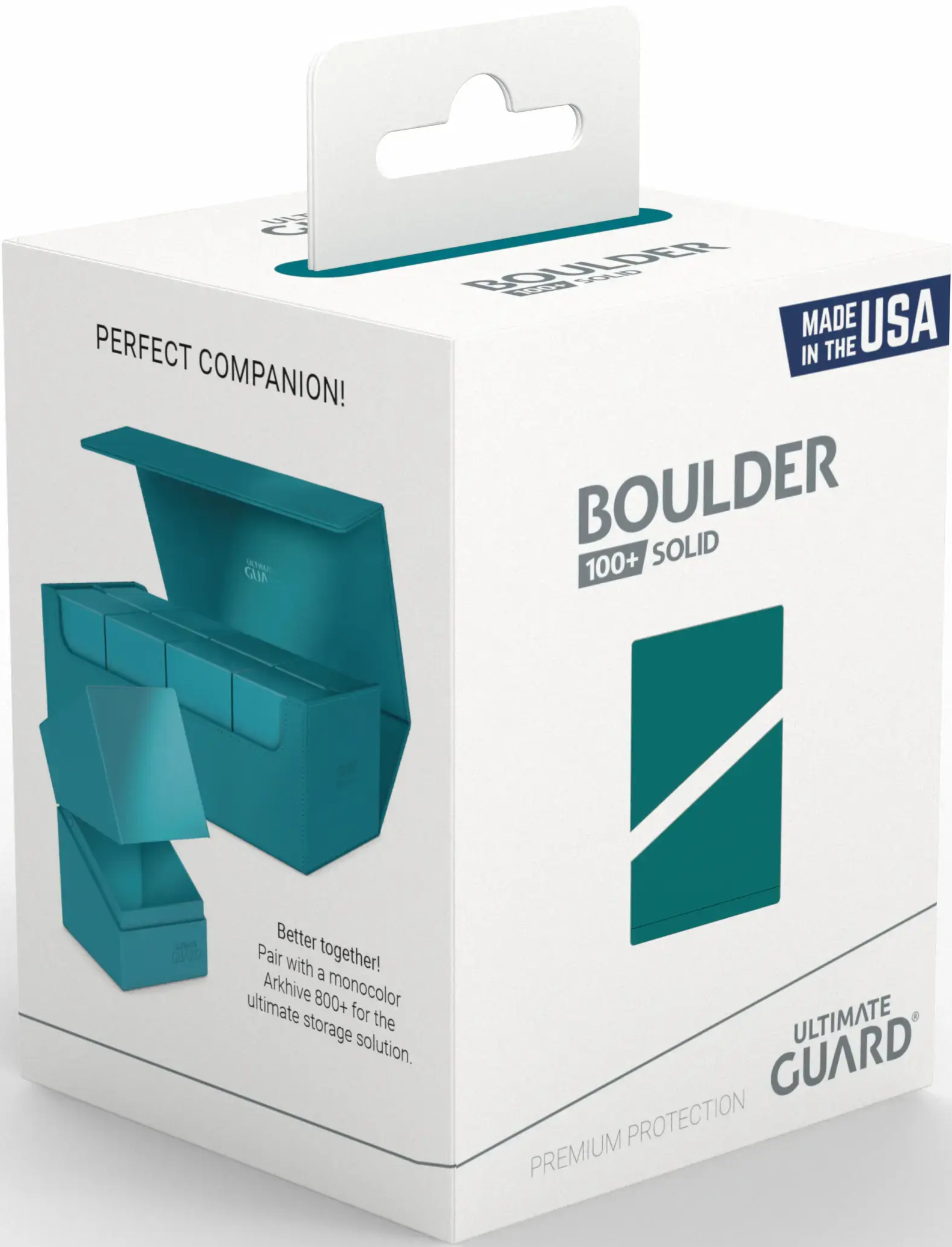 Image of Solid Petrol Boulder 100+ Deck Case - Ultimate Guard