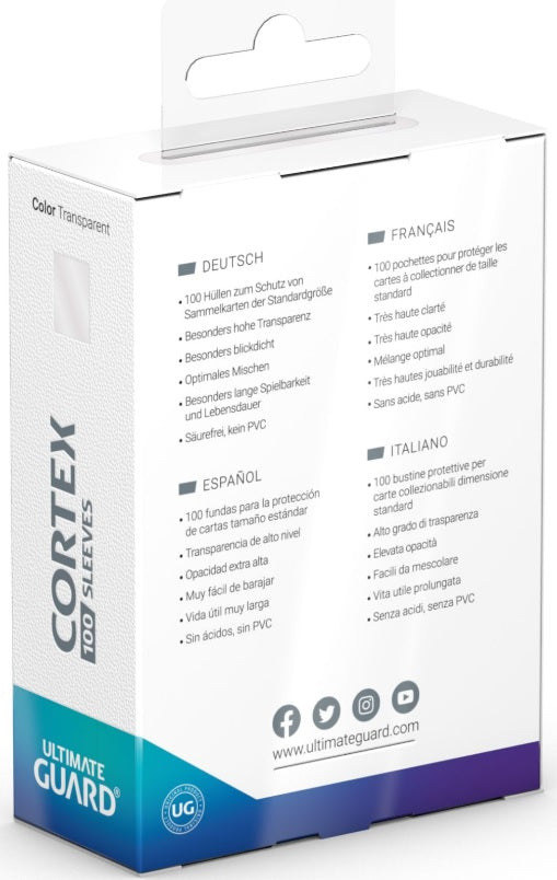 Image of Clear Standard Size Card Sleeves - Ultimate Guard CORTEX [100 ct]
