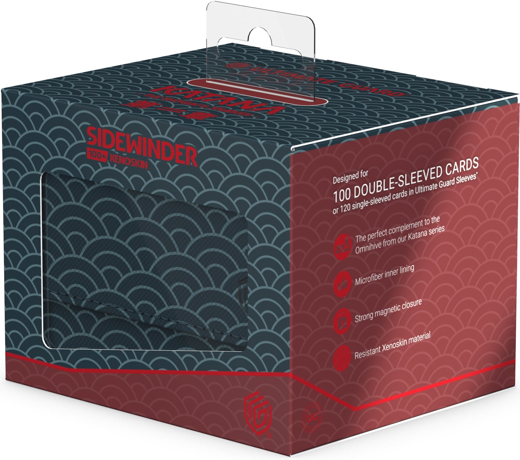 Image of SHOGUN'S JOURNEY II SHIPPOU (DARK BLUE/DARK RED) 100+ ULTIMATE GUARD SIDEWINDER XENOSKIN DECKBOX