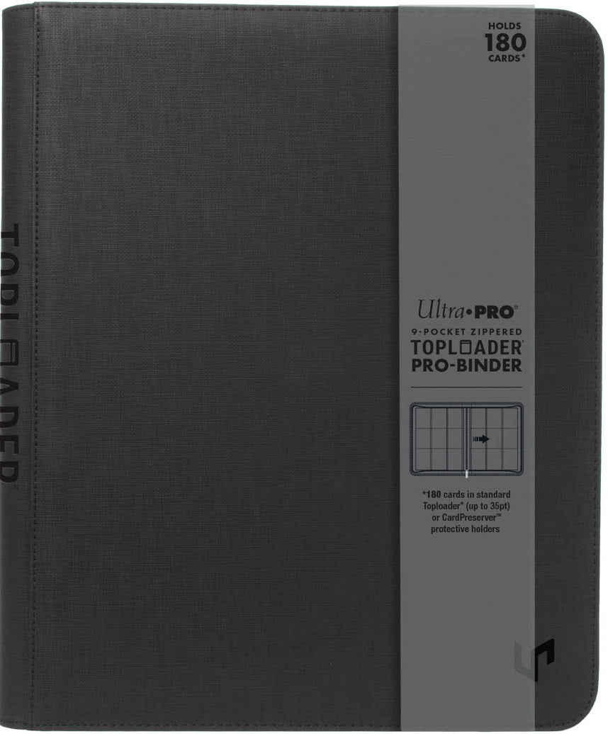 Image of 9-POCKET ZIPPERED BINDER TOPLOADER PREMIUM BLACK