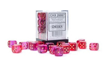 Image of Chessex TRANSLUCENT - RED-VIOLET/GOLD - 36 Dice Set