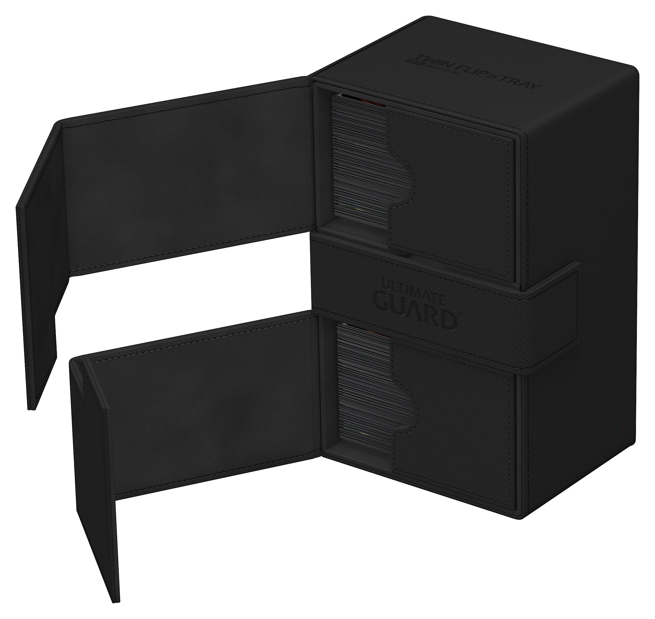 Image of TWIN FLIP N TRAY DECK CASE MONOCOLOR BLACK 160+