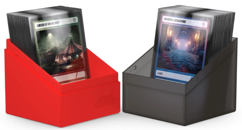 Image of Synergy Black/Red Ultimate Guard Boulder 100+ Deckbox