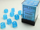 Chessex - Frosted Caribbean Blue/White - 36 dice D6
