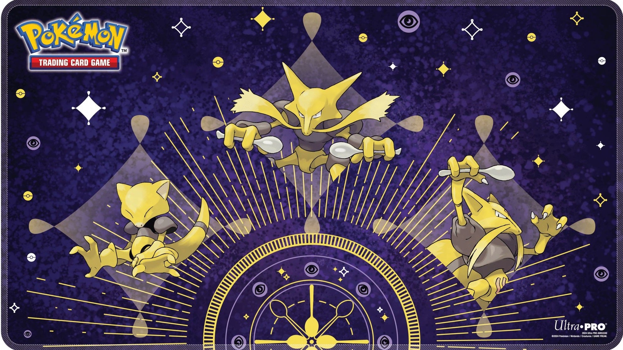 Image of Abra Evolutions White Stitched Playmat