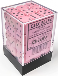 Chessex Opaque - Pastel Pink/Black - 36d6 (CHX 25864)