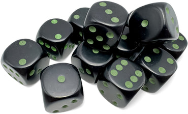 Chessex Opaque - Black/Green - 12d6