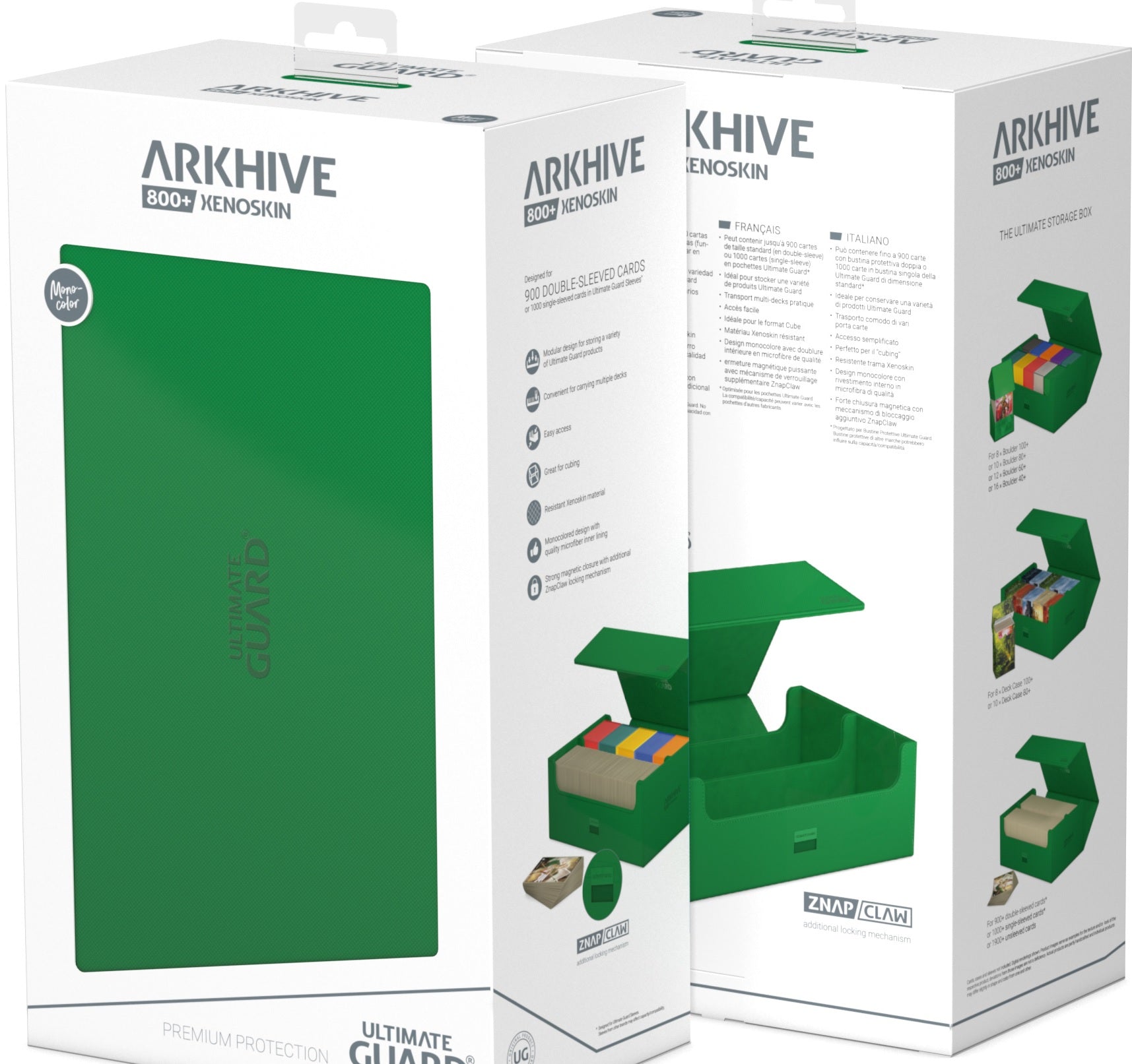 Image of Green Mono Color  800+ Arkhive Ultimate Guard Deckbox