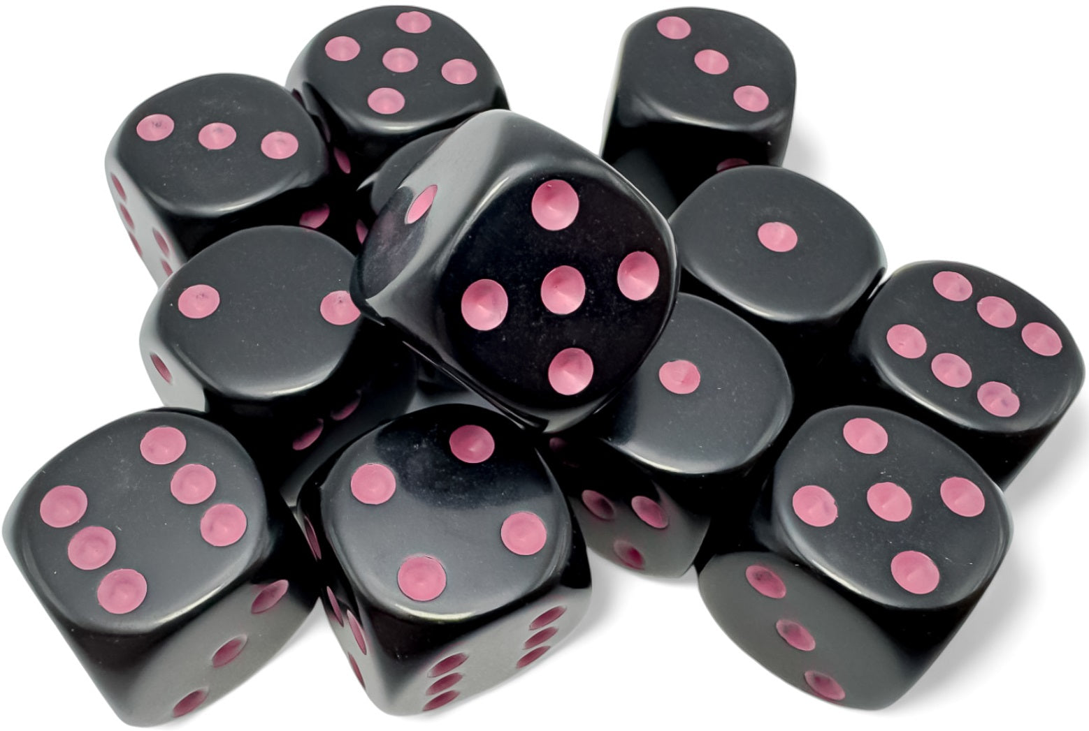 Image of Chessex Opaque - Black/Pink - 12d6