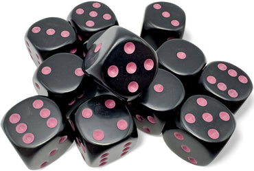 Chessex Opaque - Black/Pink - 12d6