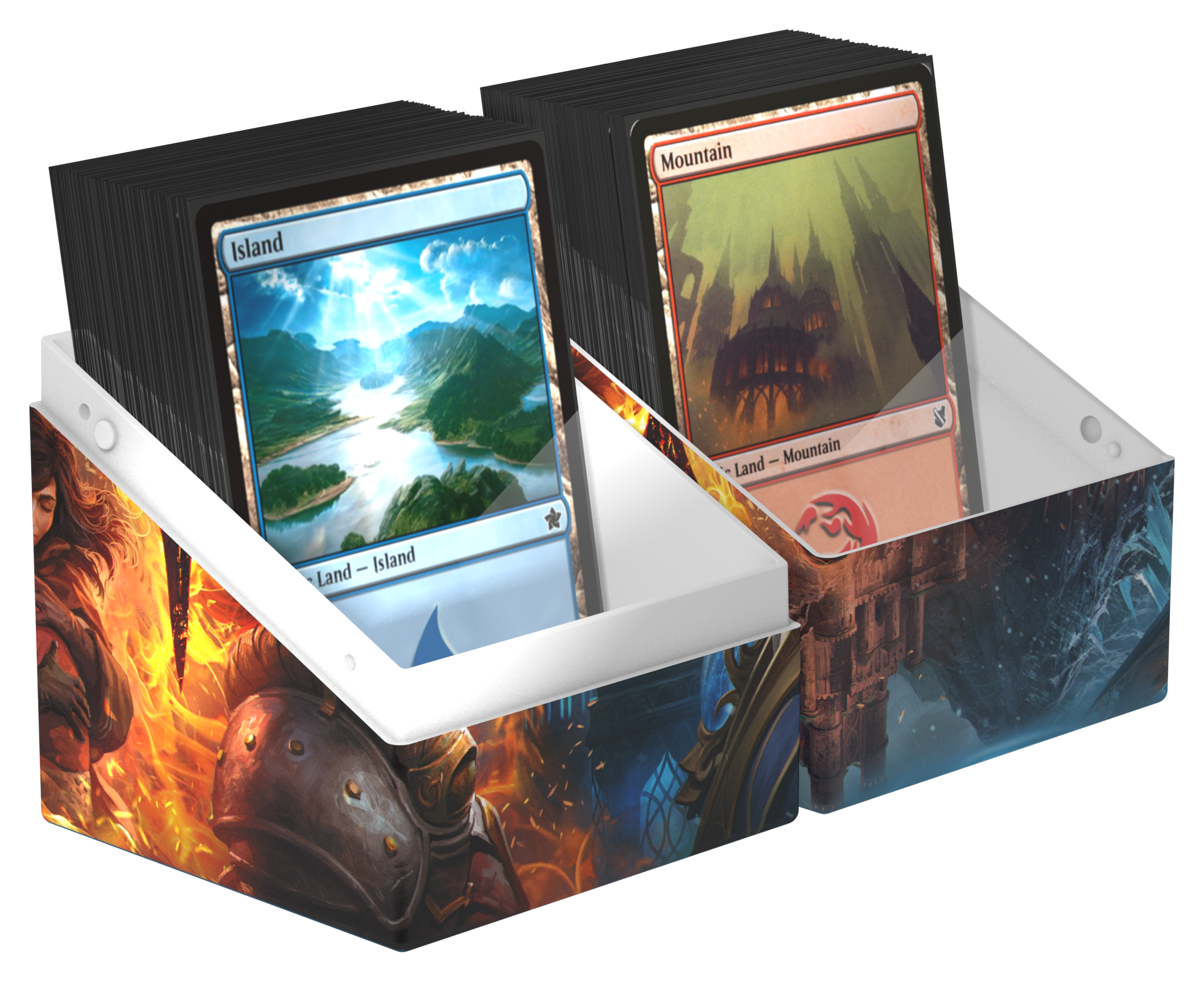 Image of DECK CASE BOULDER 100+ MTG REALITY FRACTURE Way of the Pyromancer/Way of the Cyromancer