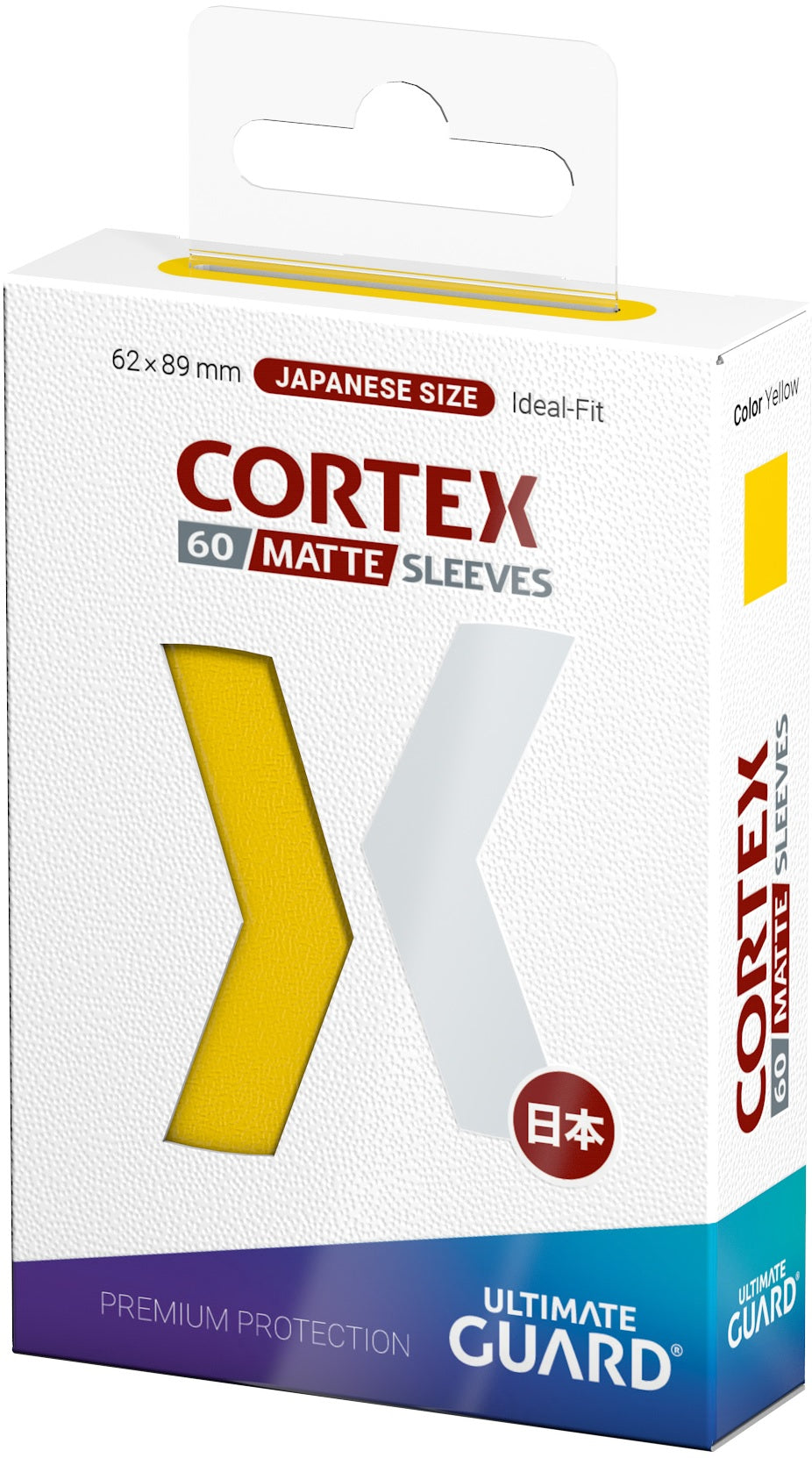 Image of Yellow Matte JAPANESE Size Card Sleeves - Ultimate Guard CORTEX [60 ct]