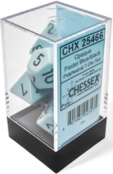Chessex Opaque - Pastel Blue/Black - 7-die set (CHX 25466)