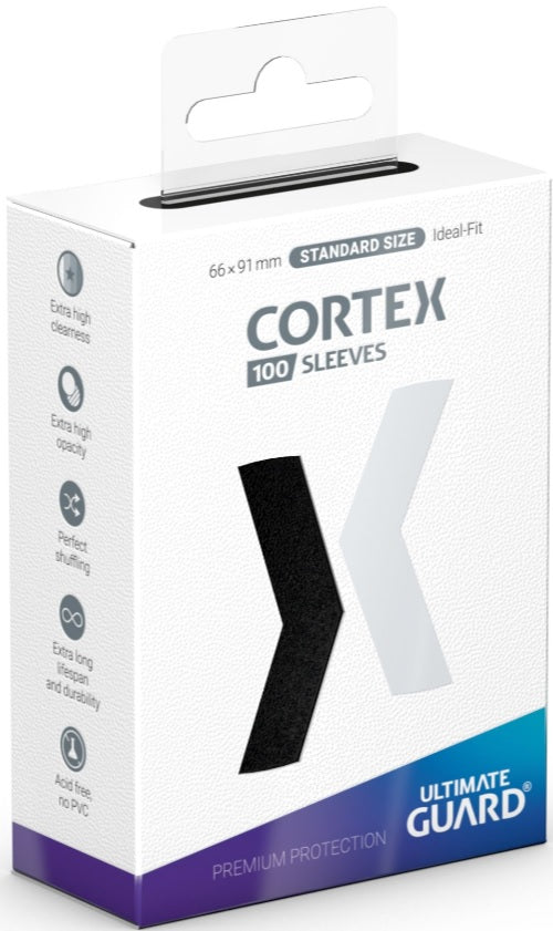 Image of Black Standard Size Card Sleeves - Ultimate Guard CORTEX [100 ct]