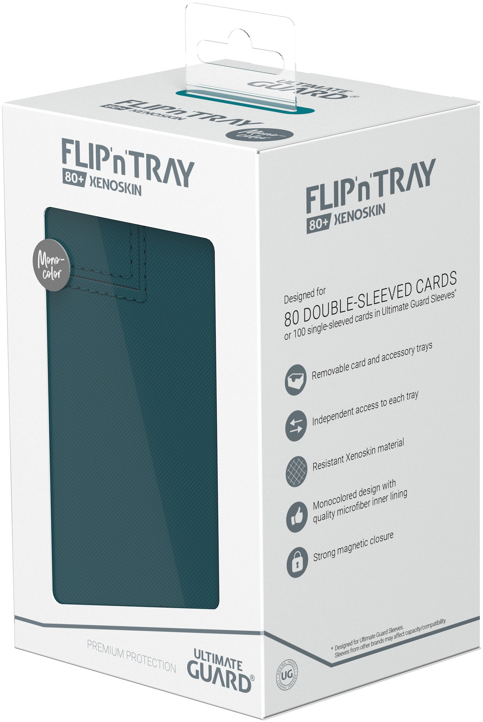 Image of Petrol Ultimate Guard Xenoskin Flip'n'Tray 80+ Deckbox