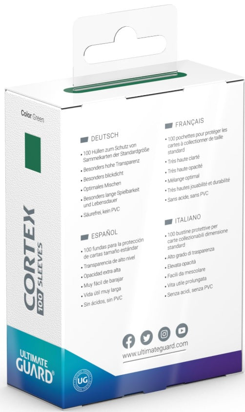 Image of Green Standard Size Card Sleeves - Ultimate Guard CORTEX [100 ct]