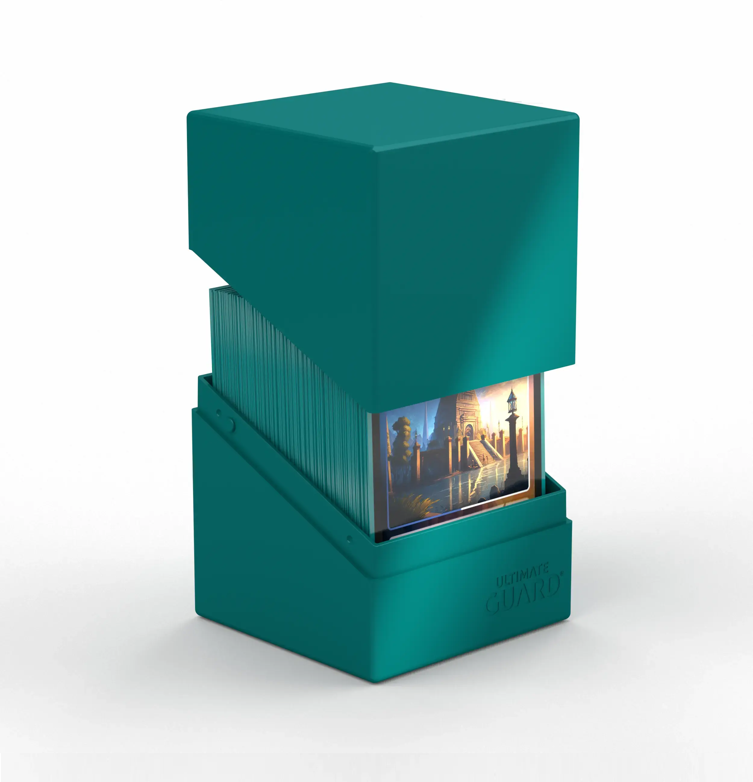 Image of Solid Petrol Boulder 100+ Deck Case - Ultimate Guard