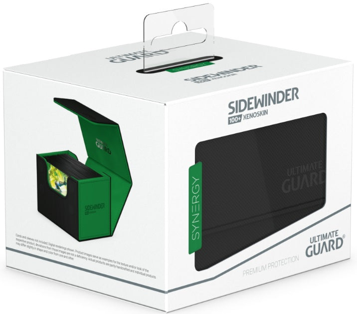 Image of Black/Green (Synergy) 100+ Ultimate Guard Sidewinder Xenoskin Deckbox