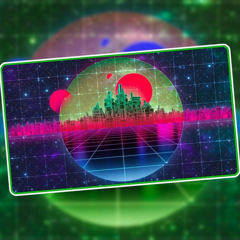 Image of Premium Playmat Stitched Edge Retrowave Forest