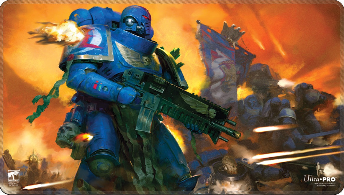 Image of WARHAMMER 40K - SPACE MARINES - ADEPTUS ASTARTES STITCHED EDGE PLAYMAT