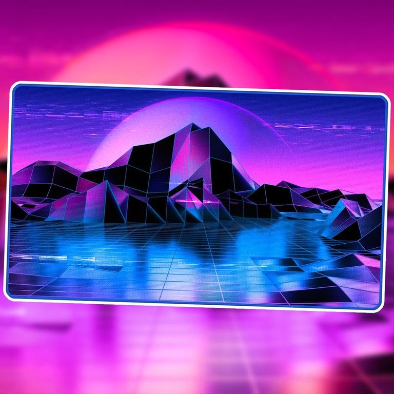 Image of Premium Playmat Stitched Edge Retrowave Island