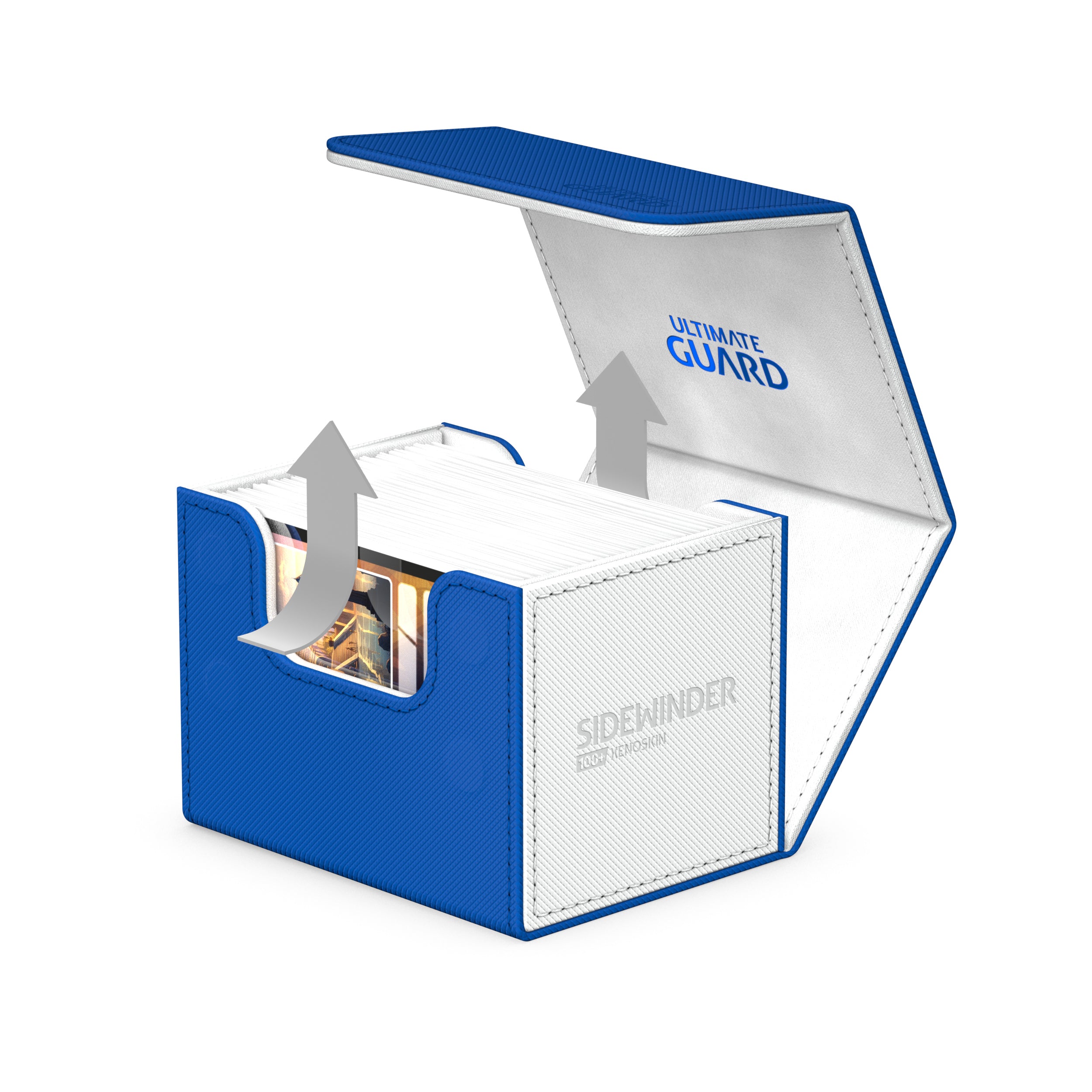 Image of Blue/White (Synergy) 100+ Ultimate Guard Sidewinder Xenoskin Deckbox