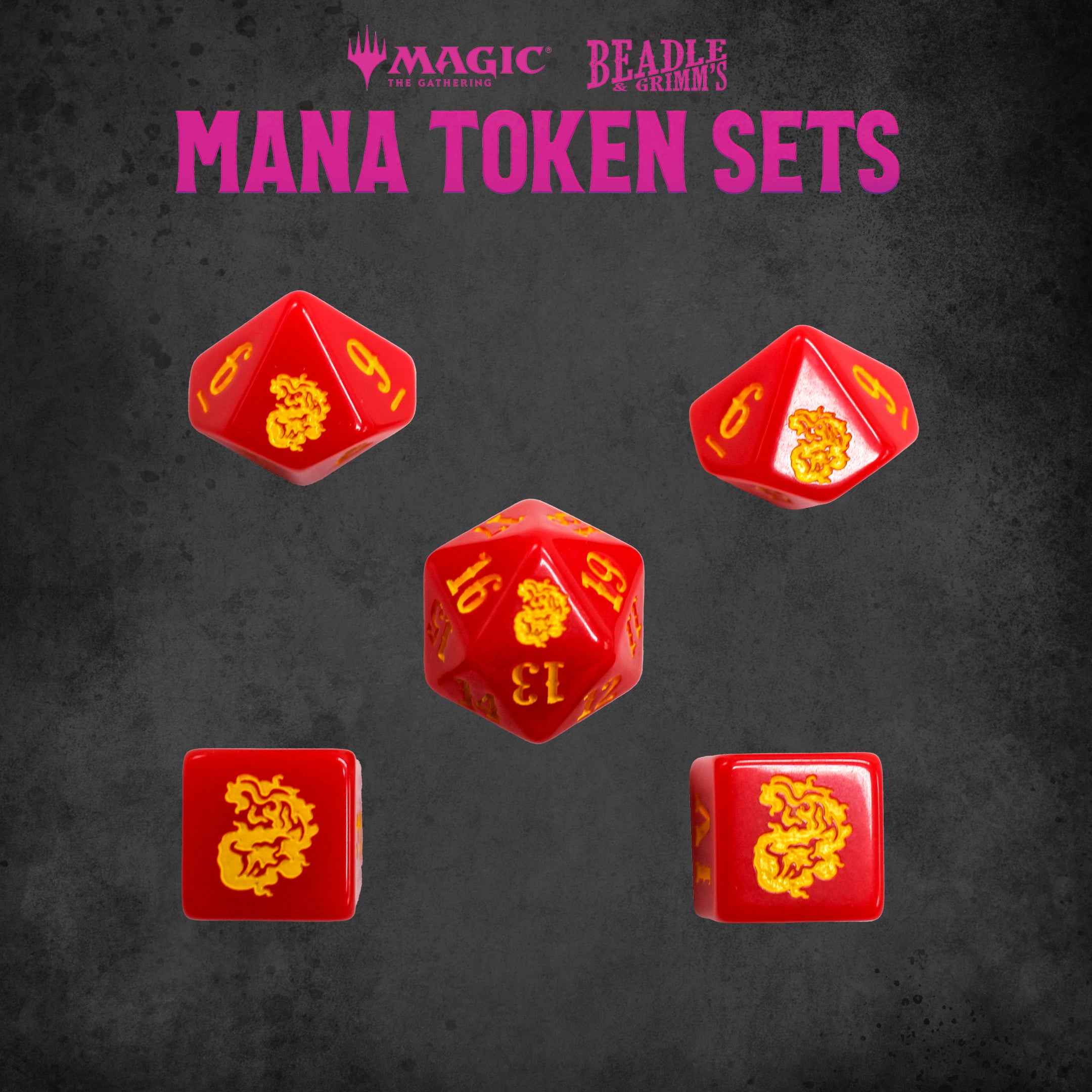 Image of BEADLE & GRIMM'S MTG MANA TOKEN SET RED