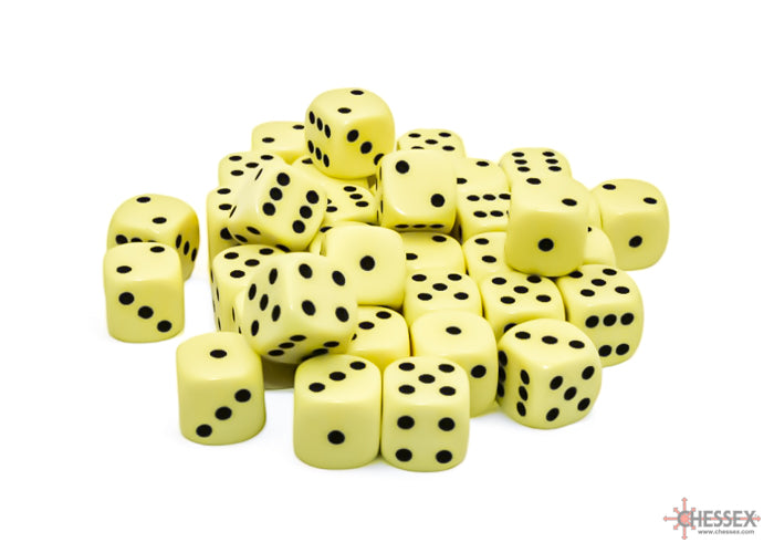 Image of Chessex Opaque - Pastel Yellow/Black - 36d6 (CHX 25862)