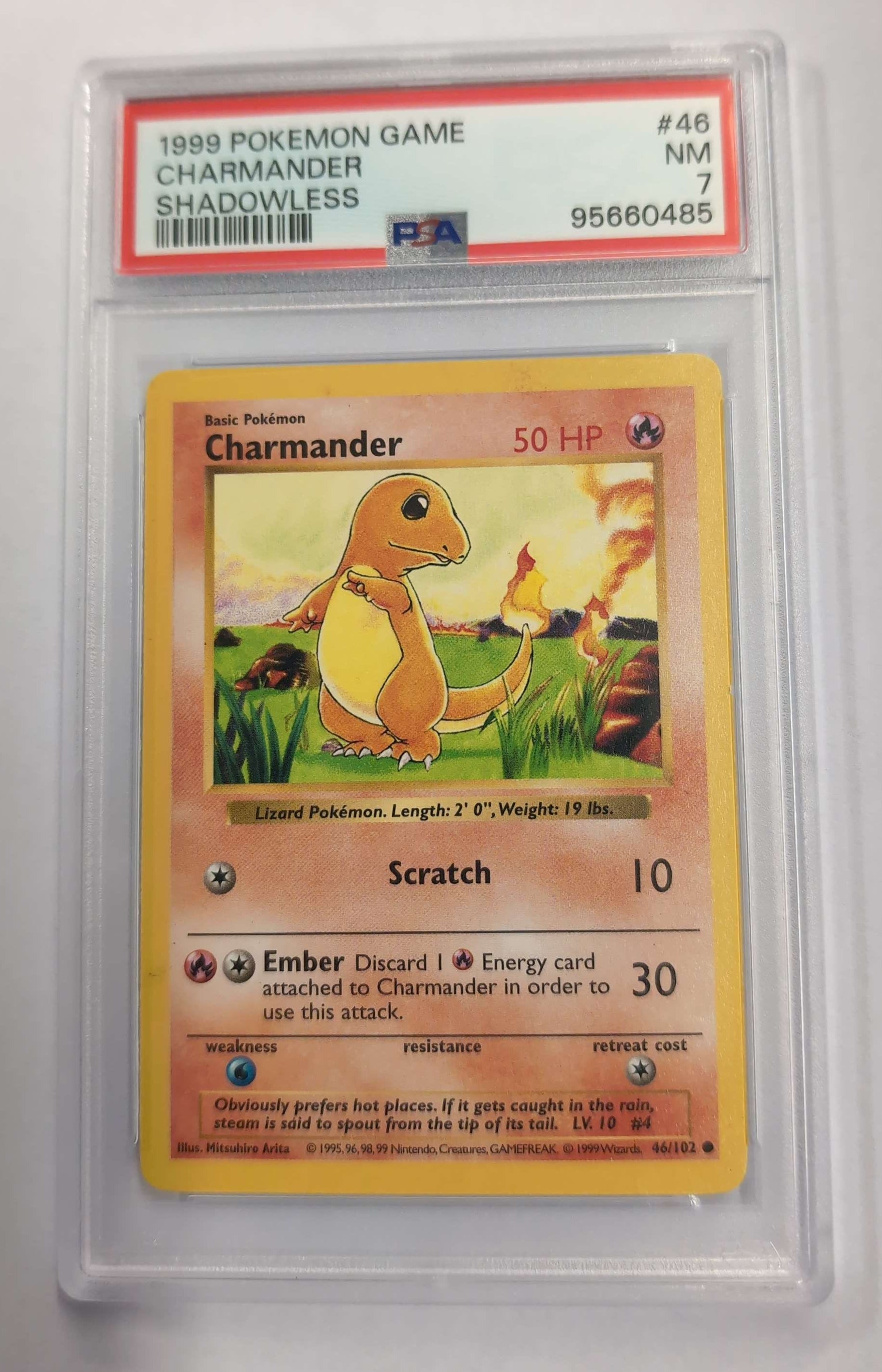 Image of Charmander (Base Set Unlimited SHADOWLESS) No.46 PSA 7