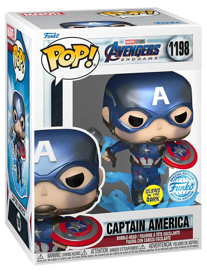 Image of Captain America (Avengers: Endgame) [Glows In The Dark] [Funko Exclusive] #1198