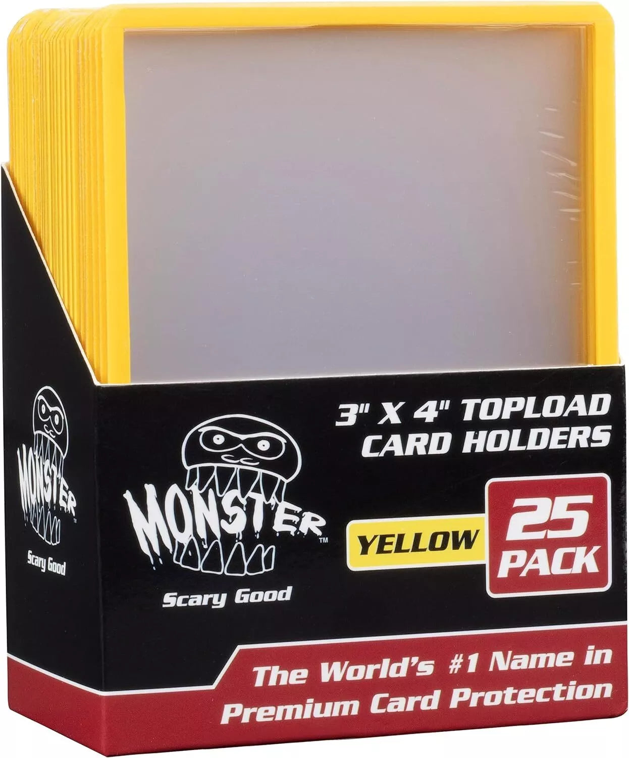 Image of Monster Topload Card Holders 3 x 4 (25 Pack) Yellow border