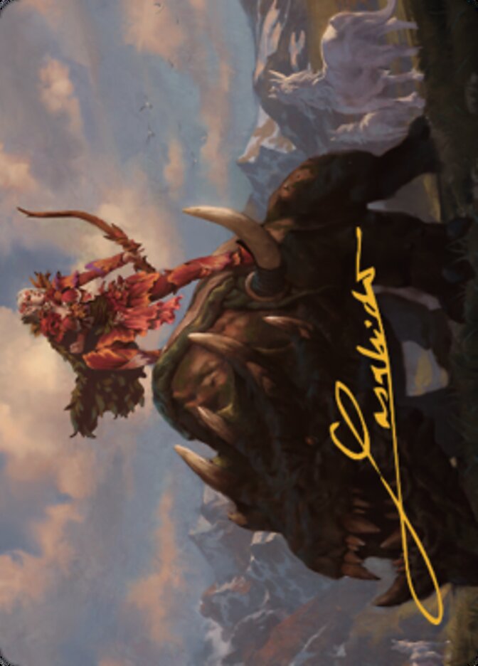 Image of Meria's Outrider Art Card (Gold-Stamped Signature) [Dominaria United Art Series]
