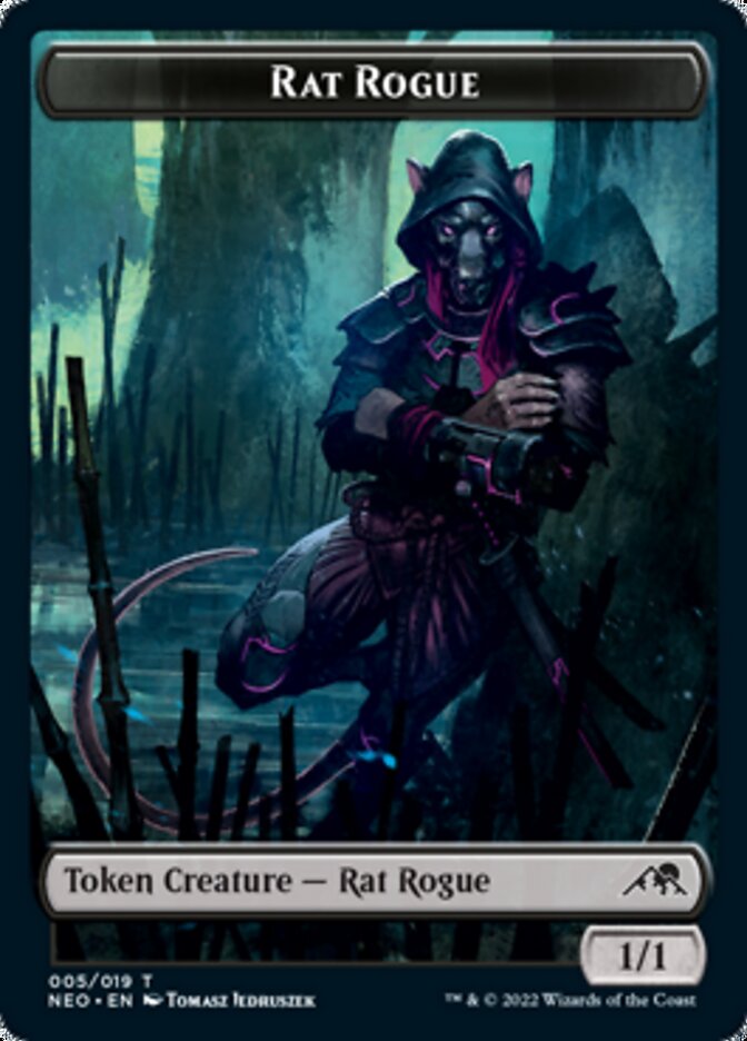 Image of Spirit (002) // Rat Rogue Double-Sided Token [Kamigawa: Neon Dynasty Tokens]