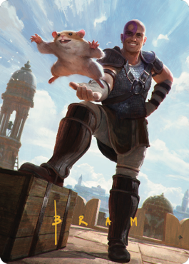 Image of Minsc & Boo, Timeless Heroes Art Card (72) (Gold-Stamped Signature) [Commander Legends: Battle for Baldur's Gate Art Series]