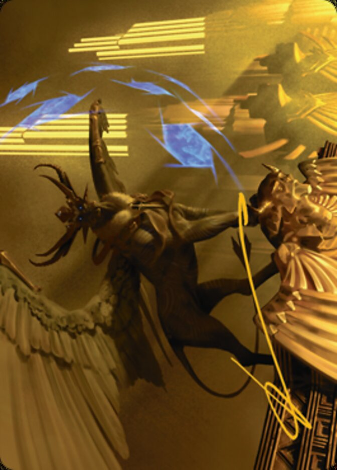 Image of Raffine, Scheming Seer Art Card (Gold-Stamped Signature) [Streets of New Capenna Art Series]