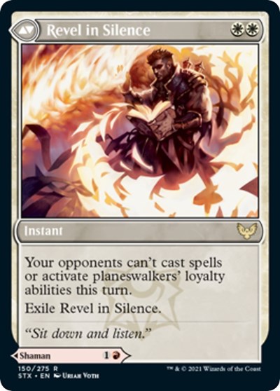 Image of Flamescroll Celebrant // Revel in Silence [Strixhaven: School of Mages Prerelease Promos]