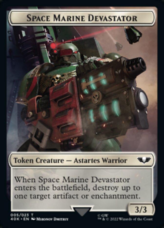 Image of Soldier (002) // Space Marine Devastator Double-Sided Token [Warhammer 40,000 Tokens]