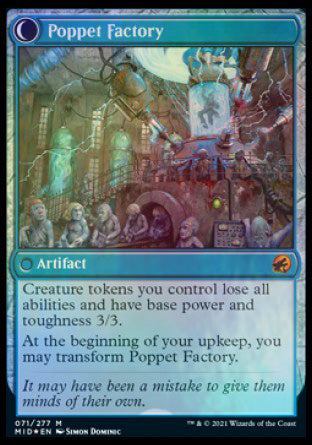 Image of Poppet Stitcher // Poppet Factory [Innistrad: Midnight Hunt Prerelease Promos]