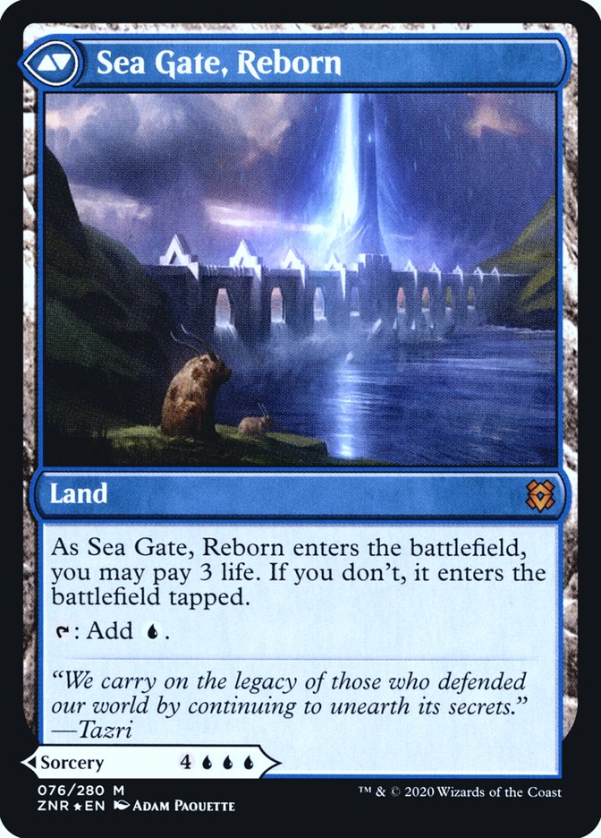 Image of Sea Gate Restoration // Sea Gate, Reborn [Zendikar Rising Prerelease Promos]