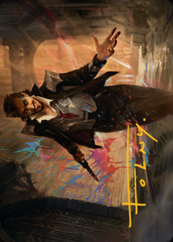 Image of Anhelo, the Painter Art Card (Gold-Stamped Signature) [Streets of New Capenna Art Series]