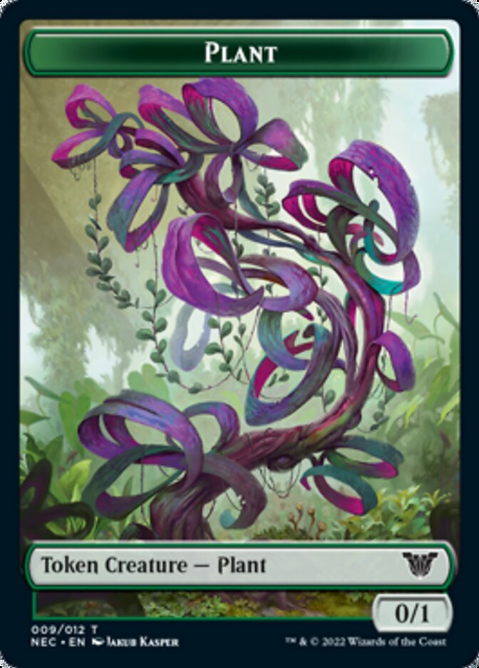 Image of Plant // Treasure Double-Sided Token [Kamigawa: Neon Dynasty Commander Tokens]