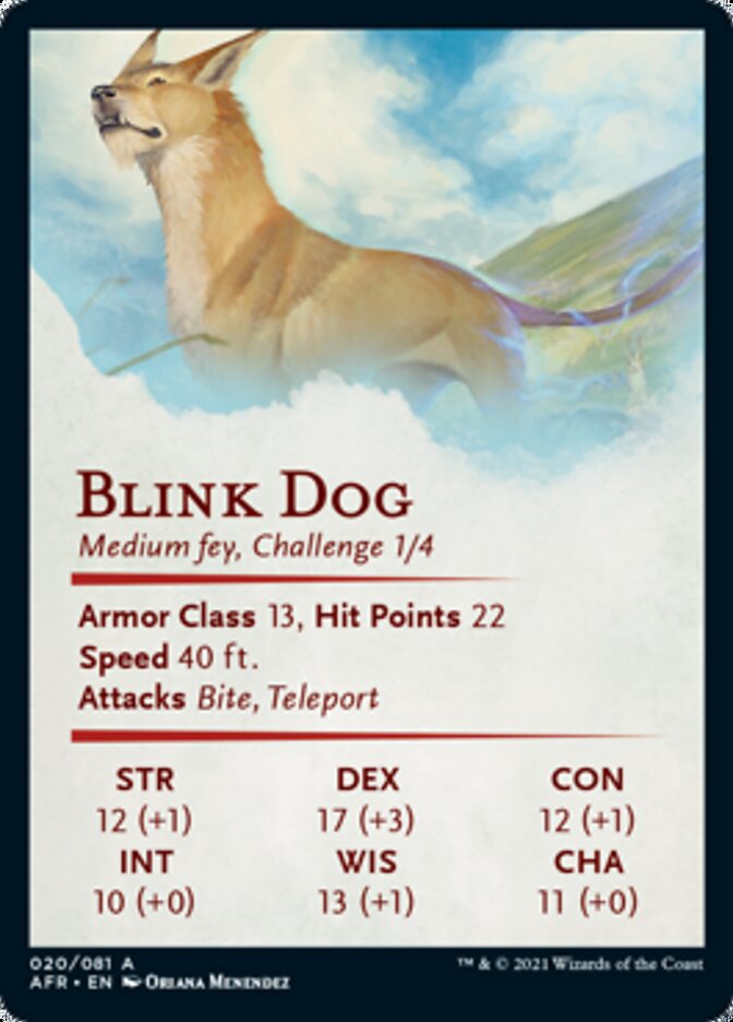 Image of Blink Dog Art Card [Dungeons & Dragons: Adventures in the Forgotten Realms Art Series]