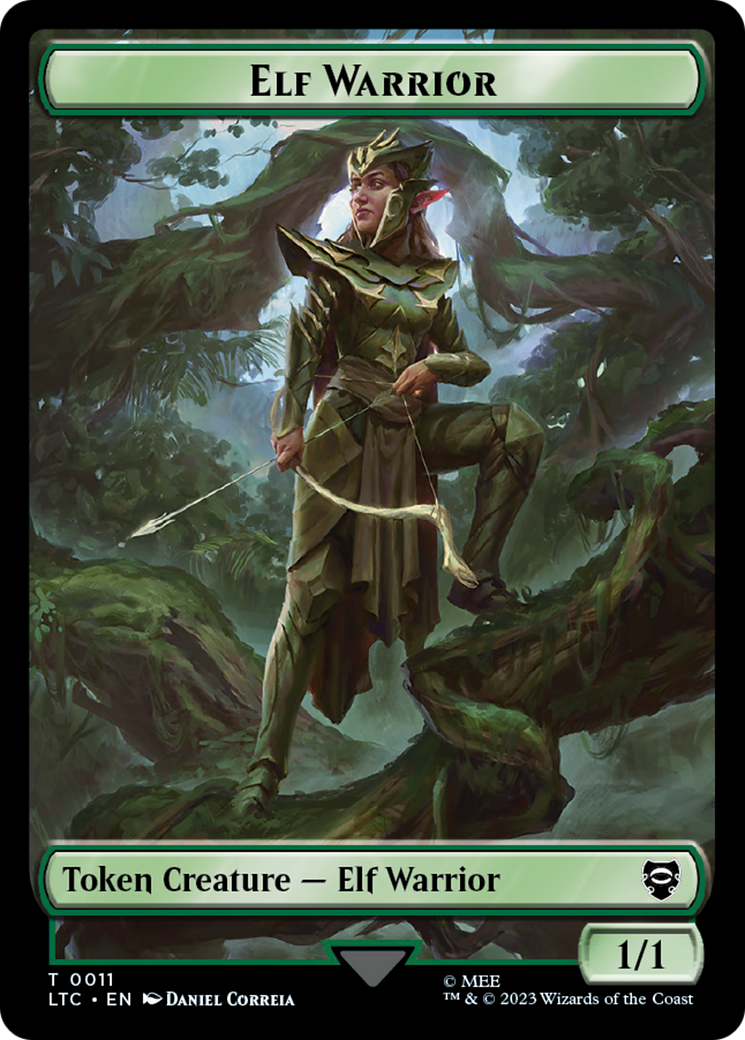 Image of Elf Warrior // Treasure Double Sided Token [The Lord of the Rings: Tales of Middle-Earth Commander Tokens]