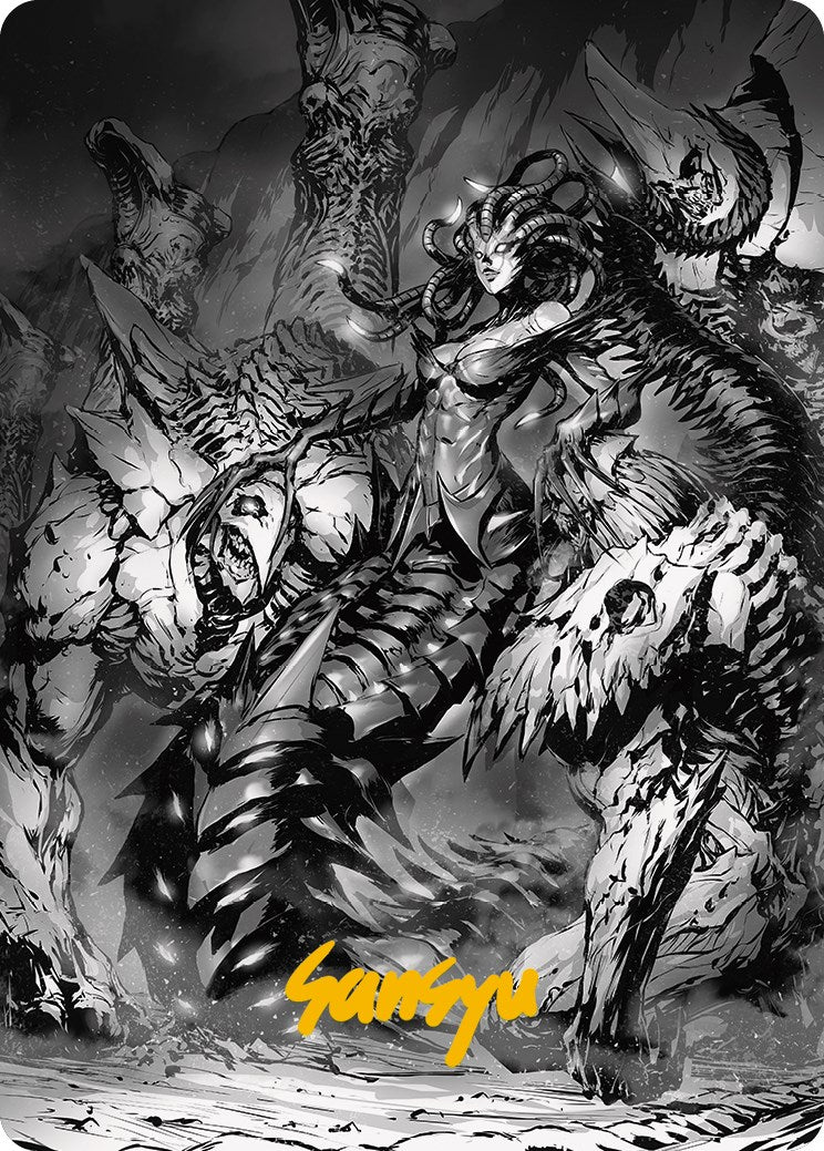 Image of Vraska, Betrayal's Sting Art Card (Gold-Stamped Signature) [Phyrexia: All Will Be One Art Series]