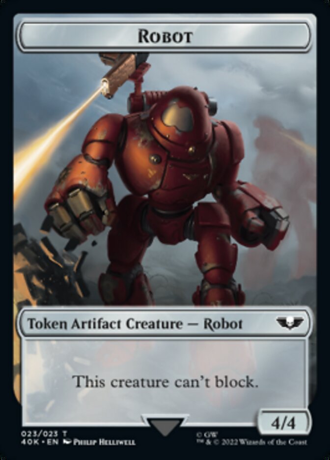 Image of Astartes Warrior // Robot Double-Sided Token (Surge Foil) [Warhammer 40,000 Tokens]