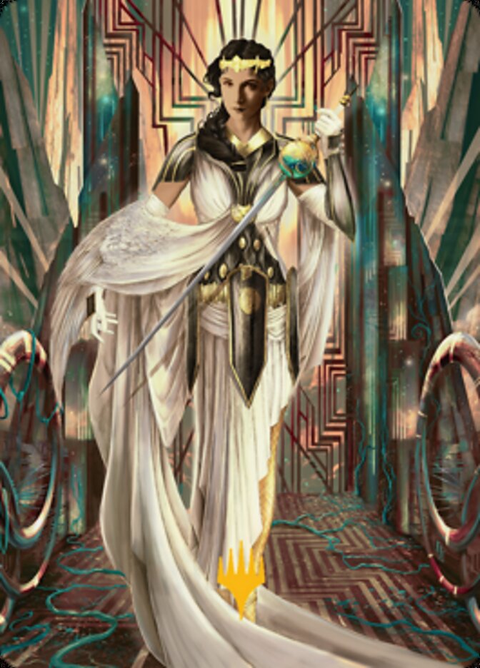 Image of Elspeth Resplendent 2 Art Card (Gold-Stamped Signature) [Streets of New Capenna Art Series]